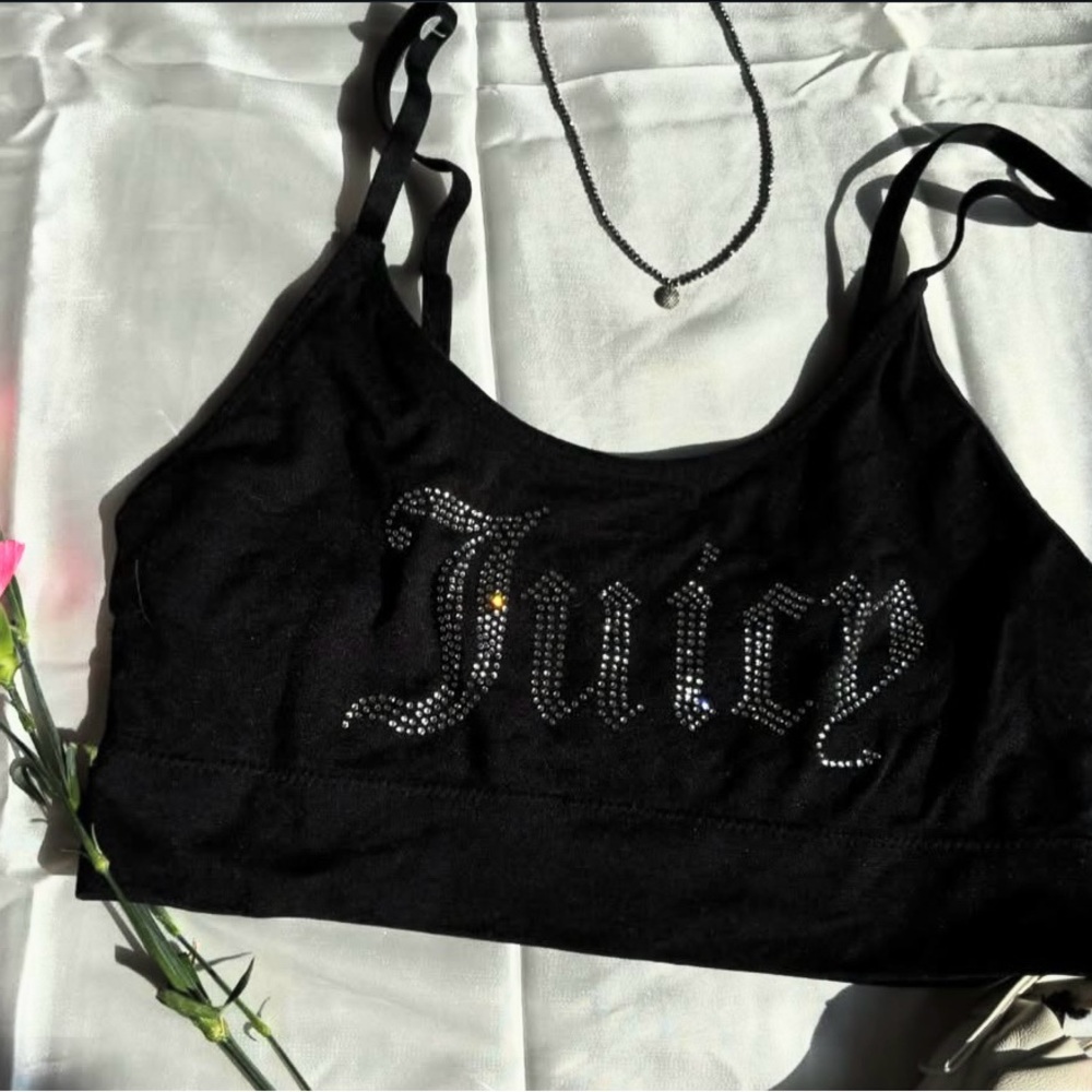 Juicy Couture Black Rhinestone Bralette